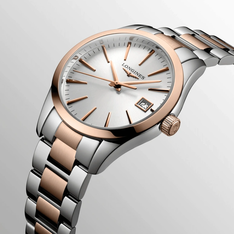 Longines,Conquest Classic 34mm,34mm,Stainless Steel,Silver,Quartz,Date,26280hours,L2,L2.386.3.72.7