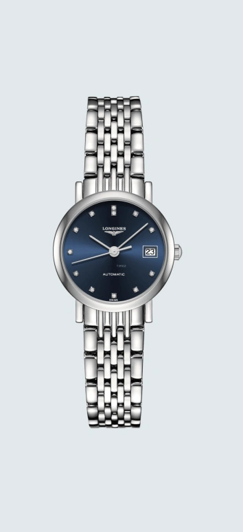 Longines,Elegant 25.50mm,25.50mm,Stainless Steel,Blue,Automatic,Day,40hours,L4,L4.309.4.97.6