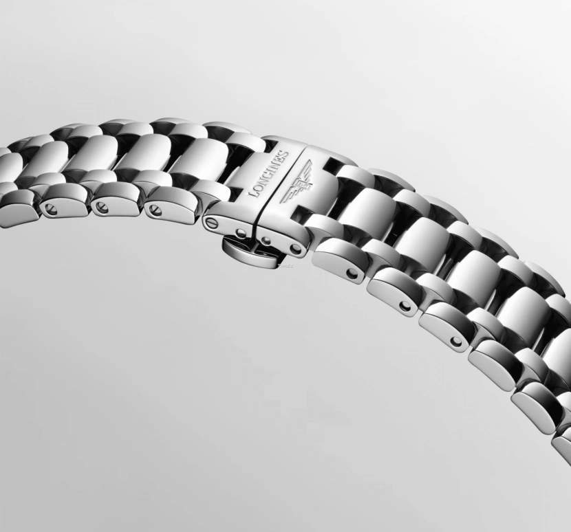 Longines,PrimaLuna 30mm,30mm,Stainless Steel,Ice Blue,Quartz,Day,In-house Caliber,L8,L8.142.4.97.6