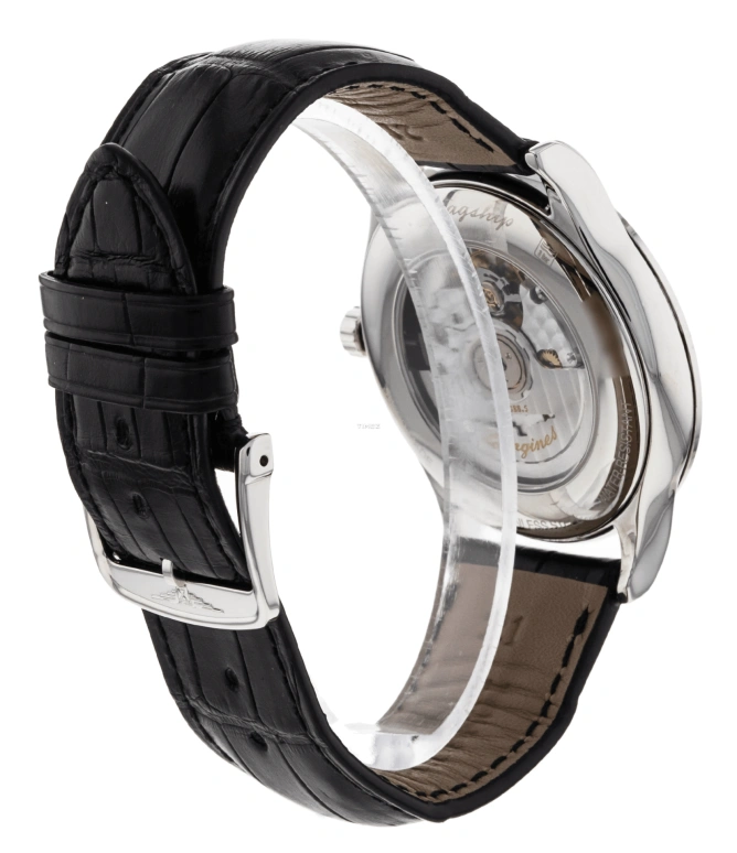 Longines,Flagship 40mm,40mm,Stainless Steel,Black,Automatic,Day,64hours,L4,L4.984.4.52.2