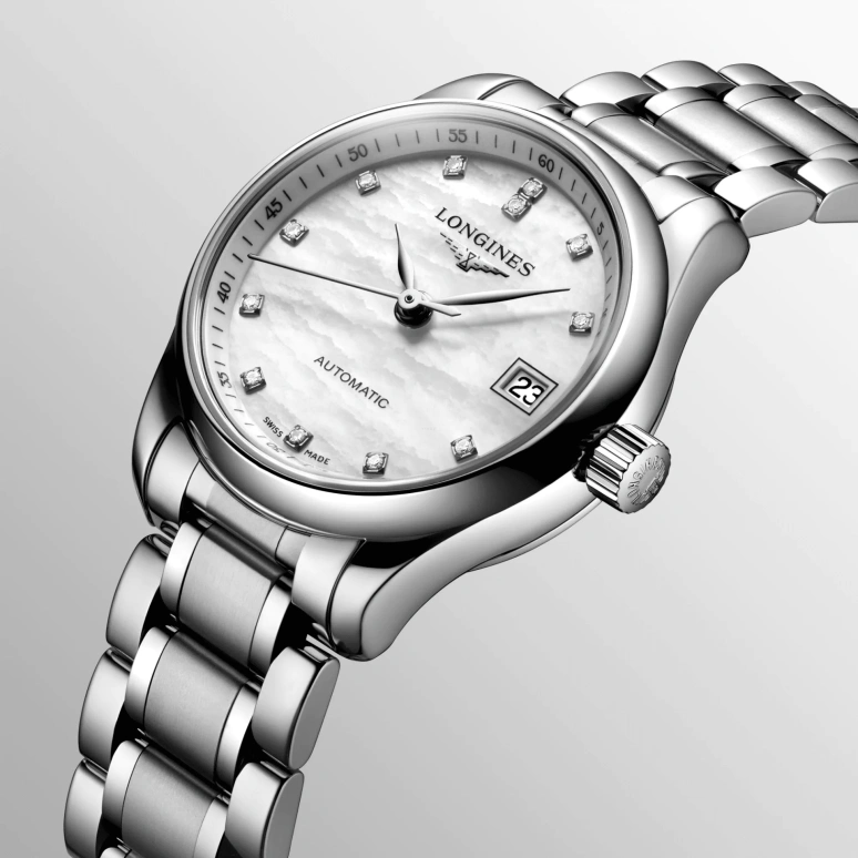 Longines,Master 25.50mm,25.50mm,Stainless Steel,White,Automatic,Date,40hours,L2,L2.128.4.87.6