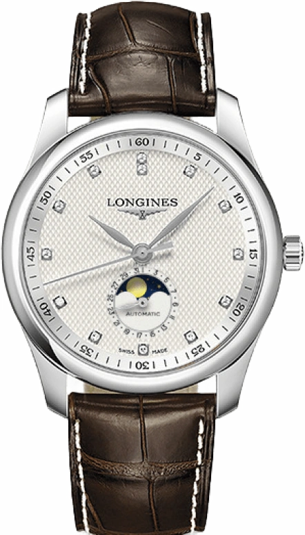 Longines,Master 40mm,40mm,Stainless Steel,Silver,Automatic,Moonphase,Day,L2,L2.909.4.77.3