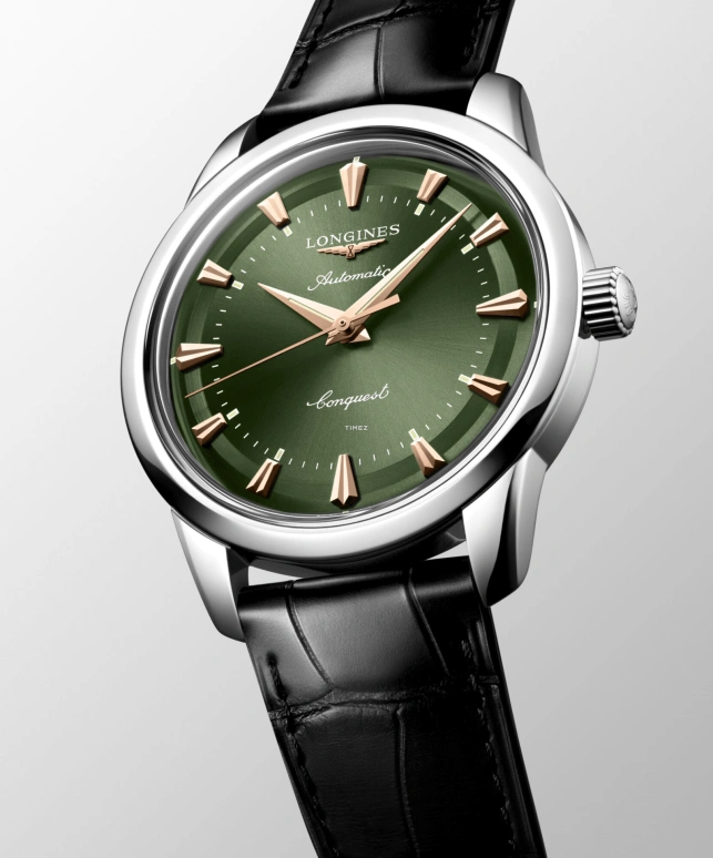 Longines,Conquest Heritage 40mm,40mm,Stainless Steel,Green,Automatic,Anti-magnetic,72hours,L1,L1.650.4.02.2