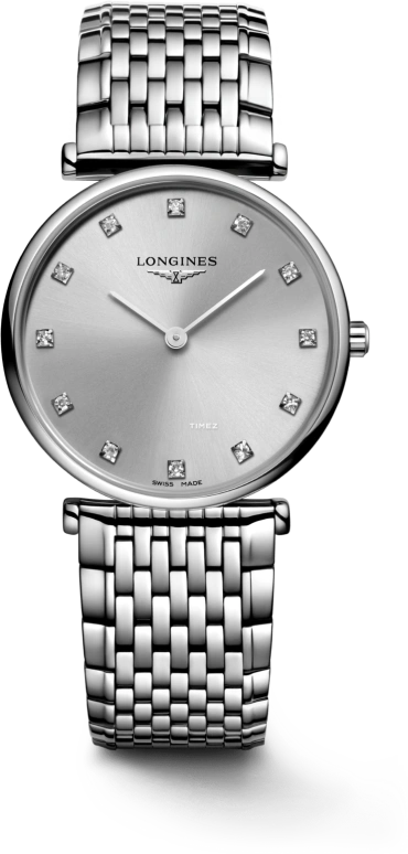 Longines,La Grande Classique 29mm,29mm,Stainless Steel,Silver,Grey,Quartz,In-house Caliber,Sapphire,Crystal Glass,L4,L4.512.4.70.C