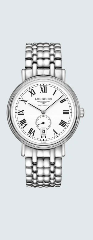Longines,Presence 40mm,40mm,Stainless Steel,White,Automatic,Day,64hours,L4,L4.905.4.11.6