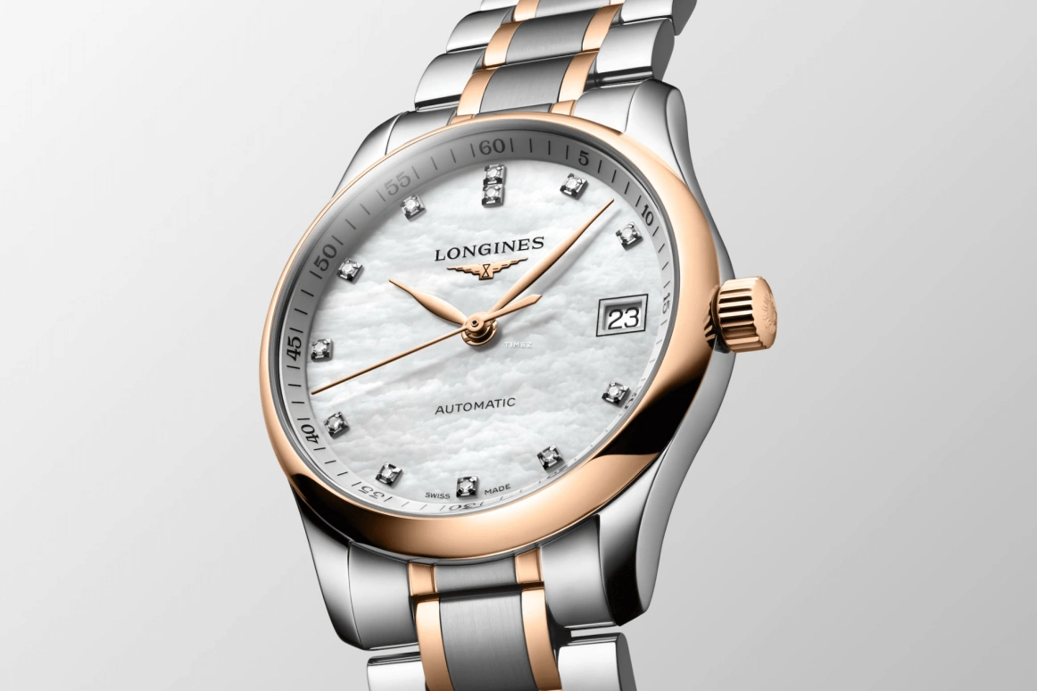 Longines,Master 34mm,34mm,Stainless Steel,Rose Gold,White,Automatic,Day,72hours,L2,L2.357.5.89.7