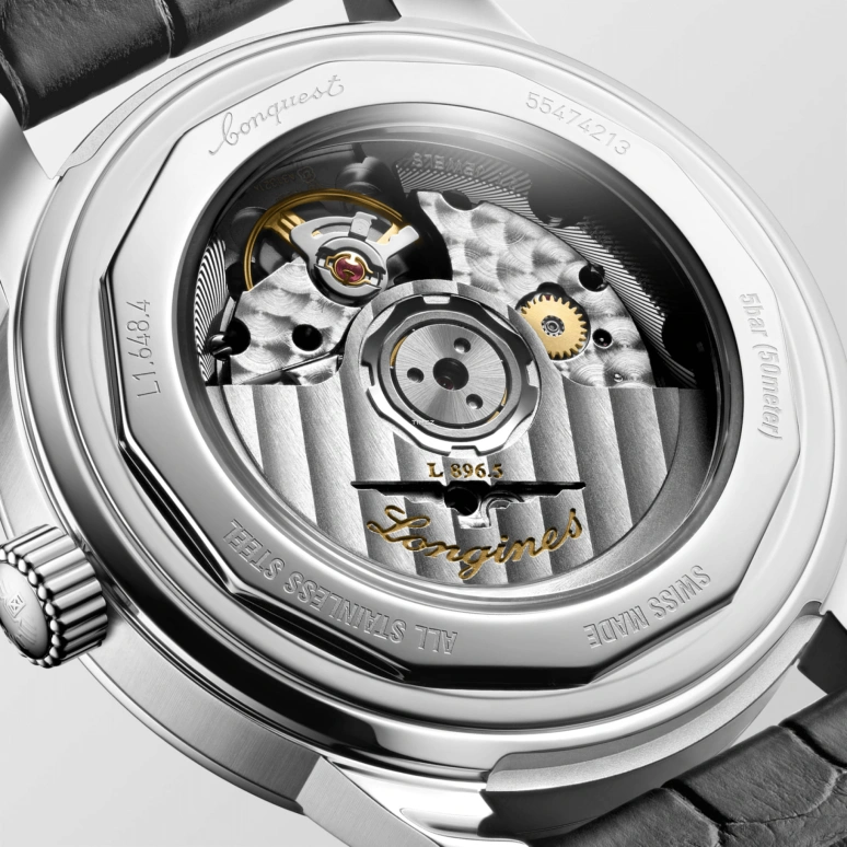 Longines,Conquest Heritage 38mm,38mm,Stainless Steel,Grey,Automatic,Day,Power Reserve Indicator,L1,L1.648.4.62.2
