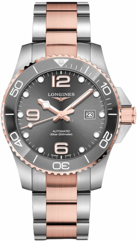 Longines,HydroConquest 43mm,43mm,Ceramic,Stainless Steel,Grey,Automatic,Date,64hours,L3,L3.782.3.78.7