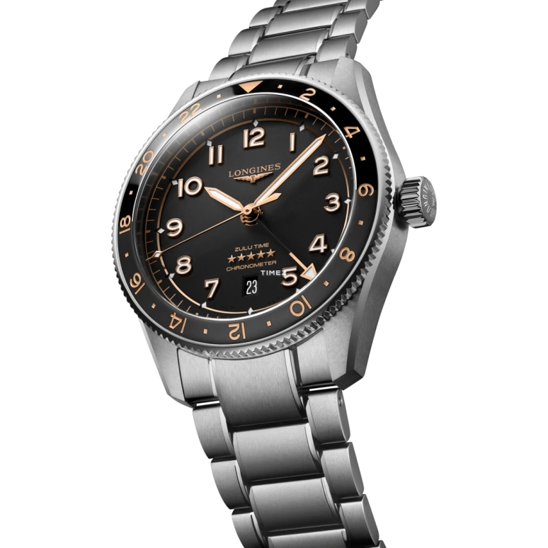 Longines,Spirit 42mm,42mm,Stainless Steel,Ceramic,Black,Automatic,Day,Dule Time,GMT,Anti-magnetic,65hours,In-house Caliber,L3,L3.812.4.50.6