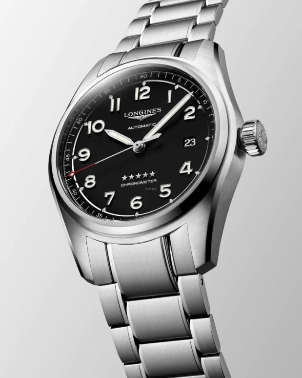 Longines,Spirit 40mm,40mm,Stainless Steel,Black,Automatic,Day,64hours,L3,L3.810.4.53.6
