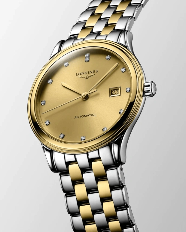 Longines,Flagship 40mm,40mm,Stainless Steel,Champagne,Automatic,Date,64hours,L4,L4.984.3.37.7