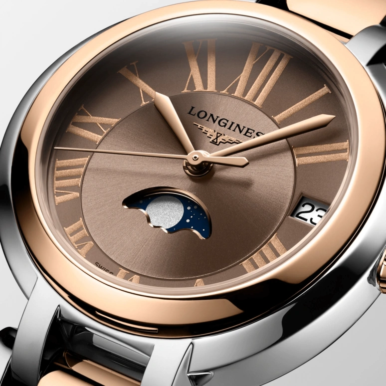 Longines,Elegant 30.50mm,30.50mm,Stainless Steel,Pink,Champagne,Quartz,In-house Caliber,Sapphire,L8,L8.115.5.61.7