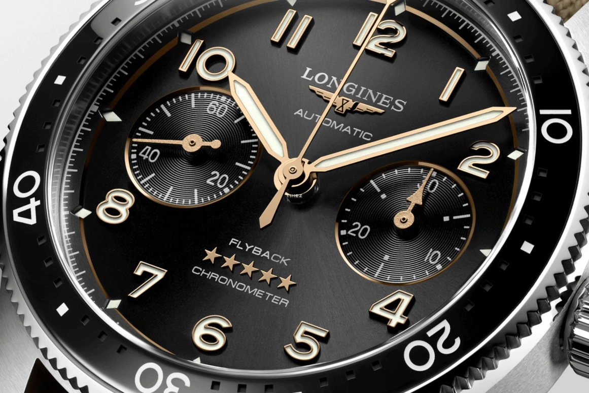 Longines,Spirit 42mm,42mm,Stainless Steel,Black,Automatic,Chronograph,Flyback,L3,L3.821.4.53.9