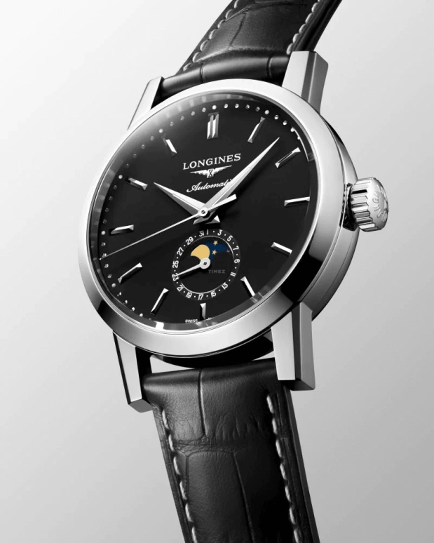Longines,1832 40mm,40mm,Stainless Steel,Black,Automatic,Moonphase,Date,L4,L4.826.4.52.0