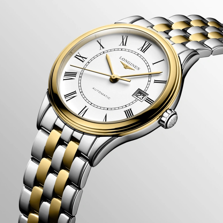 Longines,Flagship 30mm,30mm,Stainless Steel,White,Automatic,Date,40hours,L4,L4.374.3.21.7
