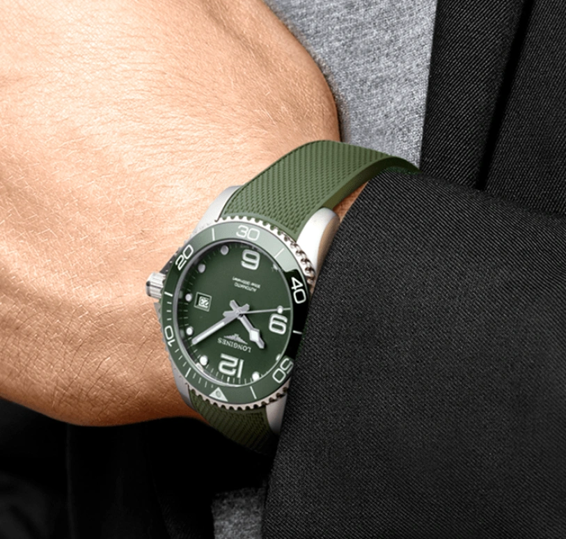 Longines,HydroConquest 41mm,41mm,Stainless Steel,Green,Automatic,Date,65hours,L3,L3.781.4.06.9