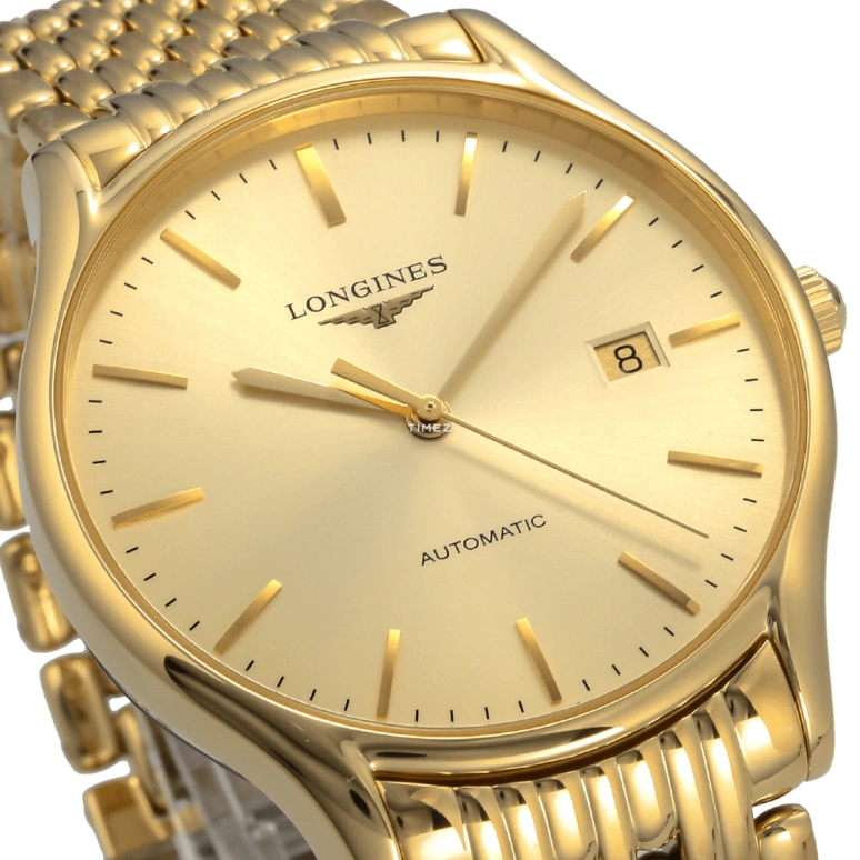 Longines,Lyre 38.50mm,38.50mm,Stainless Steel,Gold,Automatic,Day,Sapphire,Crystal Glass,L4,L4.960.2.32.8