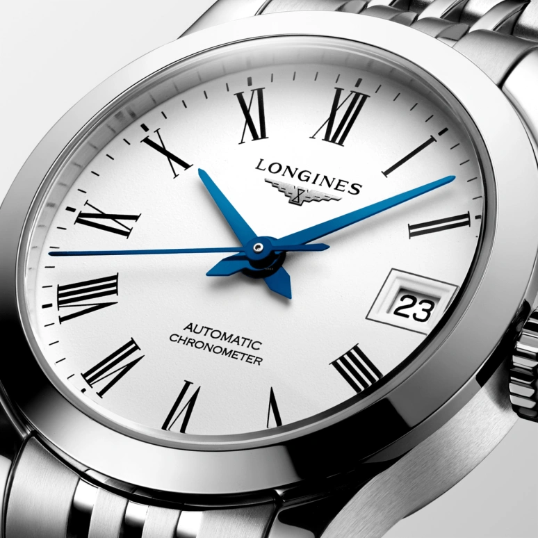 Longines,Record 26mm,26mm,Stainless Steel,White,Automatic,Date,40hours,L2,L2.320.4.11.6