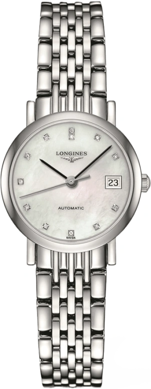 Longines,Elegant 25.50mm,25.50mm,Stainless Steel,White,Automatic,Date,40hours,L4,L4.309.4.87.6