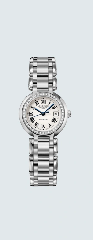 Longines,PrimaLuna 26.50mm,26.50mm,Stainless Steel,Silver,Automatic,Date,40hours,L8,L8.111.0.71.6