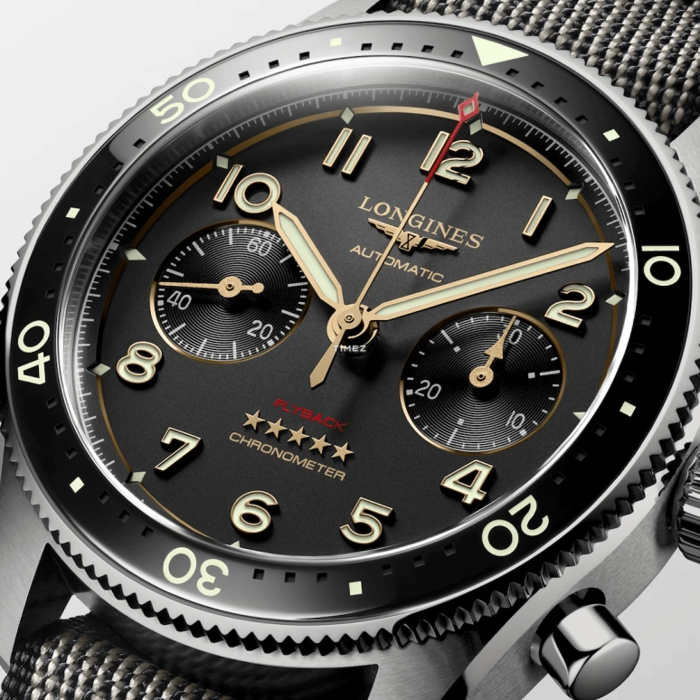 Longines,Other 42mm,42mm,Titanium,Ceramic,Smoky Coal,Automatic,Chronograph,Flyback,L3,L3.821.1.53.2