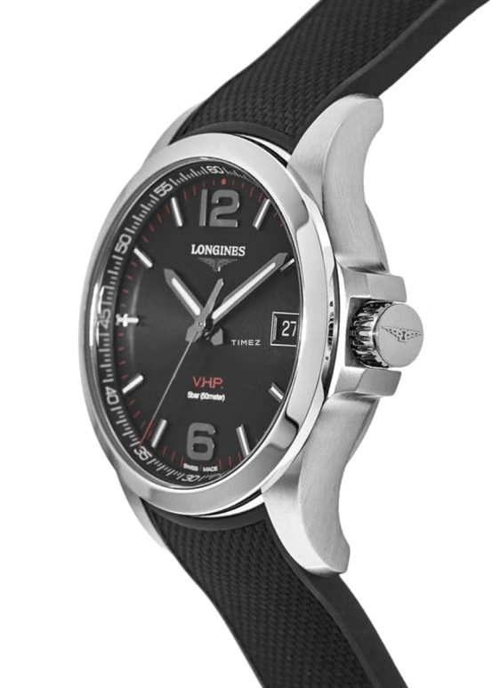 Longines,Conquest 41mm,41mm,Stainless Steel,Black,Quartz,Day,In-house Caliber,L3,L3.716.4.56.2