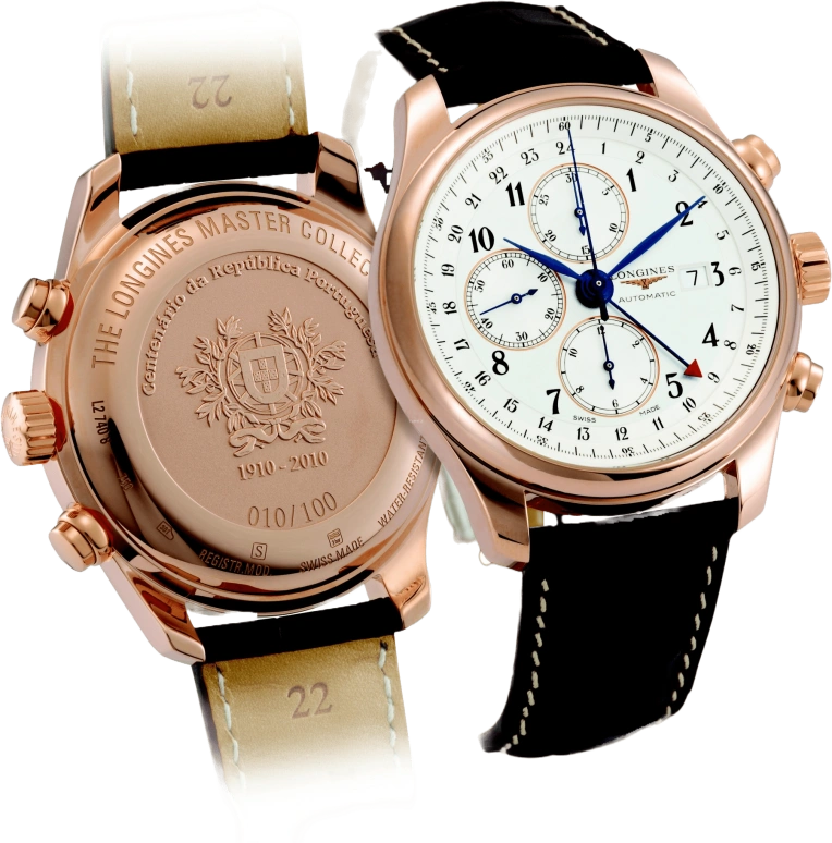 Longines,Master 44mm,44mm,Rose Gold,Silver,Automatic,Chronograph,Day,Dule Time,L2,L2.740.8.73.3