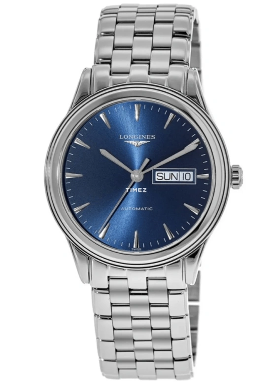 Longines,Flagship 38.50mm,38.50mm,Stainless Steel,Blue,Automatic,Date,Day,L4,L4.899.4.92.6