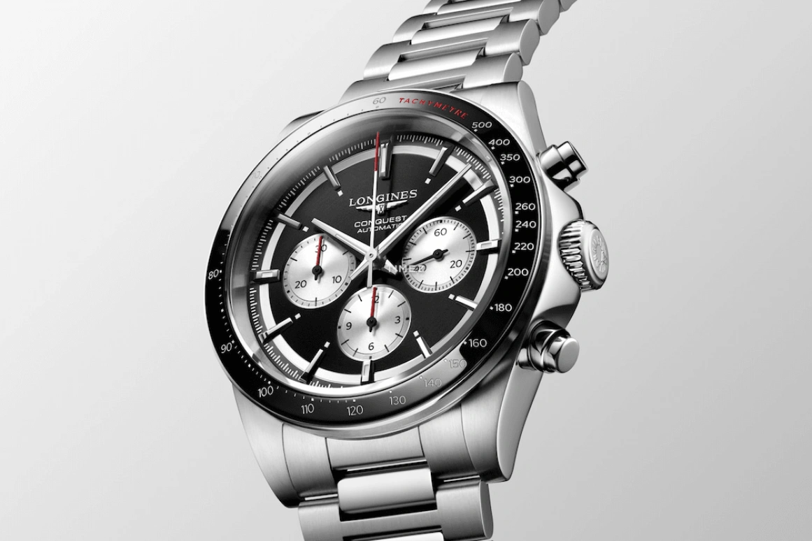 Longines,Conquest 42mm,42mm,Stainless Steel,Black,Automatic,Chronograph,Sapphire,Crystal Glass,L3,L3.835.4.52.6 