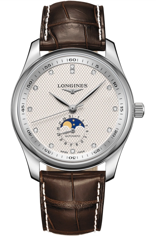 Longines,Master 40mm,40mm,Stainless Steel,Silver,Automatic,Moonphase,Day,L2,L2.909.4.77.3