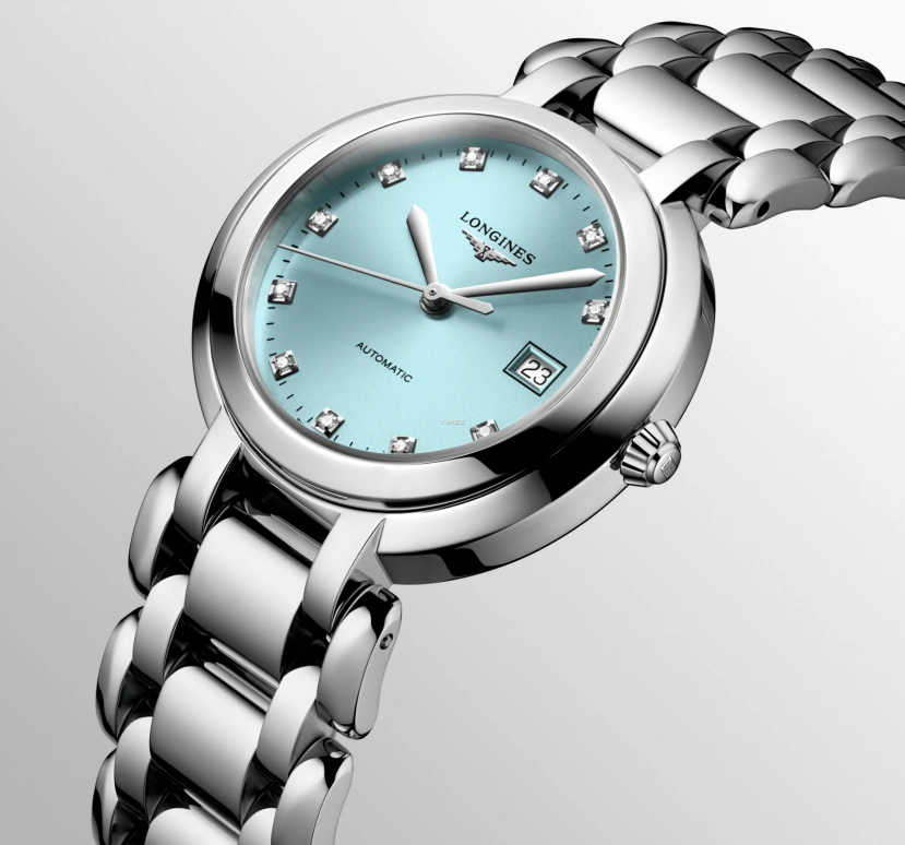 Longines,PrimaLuna 30mm,30mm,Stainless Steel,Ice Blue,Automatic,Day,45hours,L8,L8.113.4.90.6