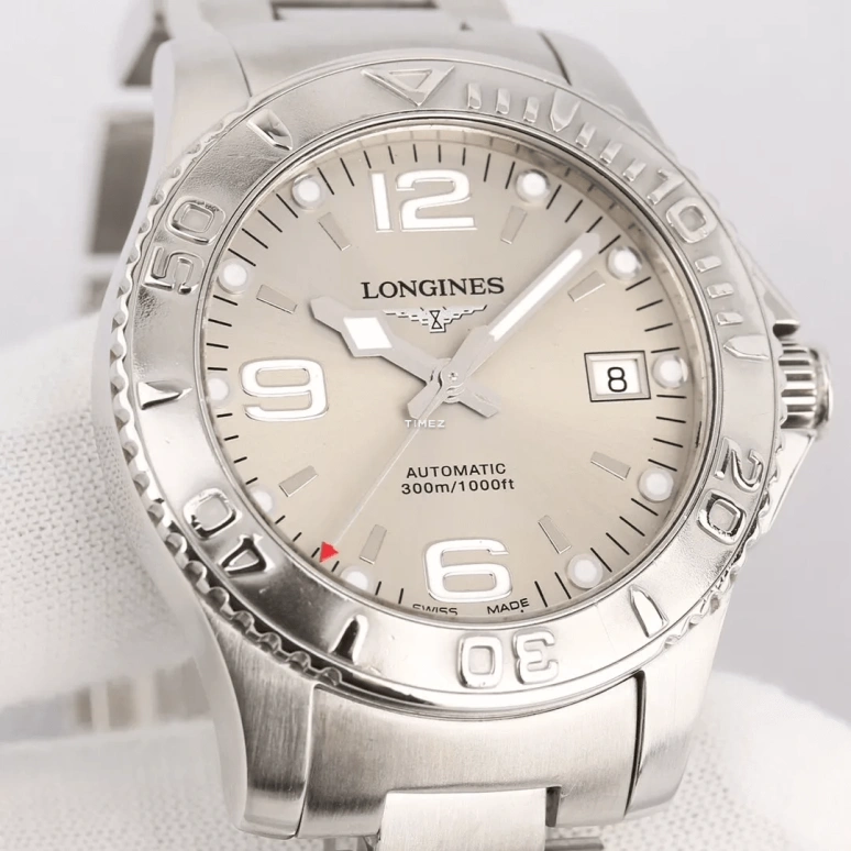 Longines,HydroConquest 39mm,39mm,Stainless Steel,Grey,Automatic,Day,38hours,L3,L3.664.4.76.6