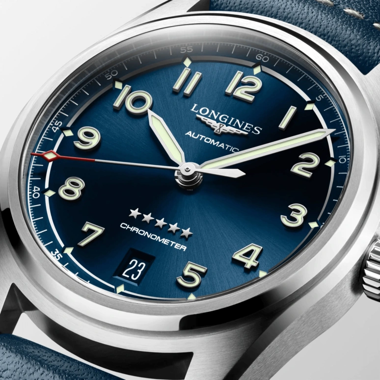 Longines,Spirit 37mm,37mm,Stainless Steel,Blue,Automatic,Date,64hours,L3,L3.410.4.93.0