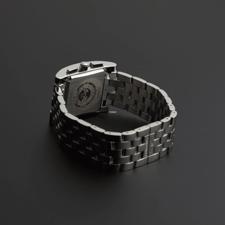 Longines,DolceVita 30x30mm,30x30mm,Stainless Steel,Black,Quartz,Chronograph,Day,L5,L5.668.4.75.6