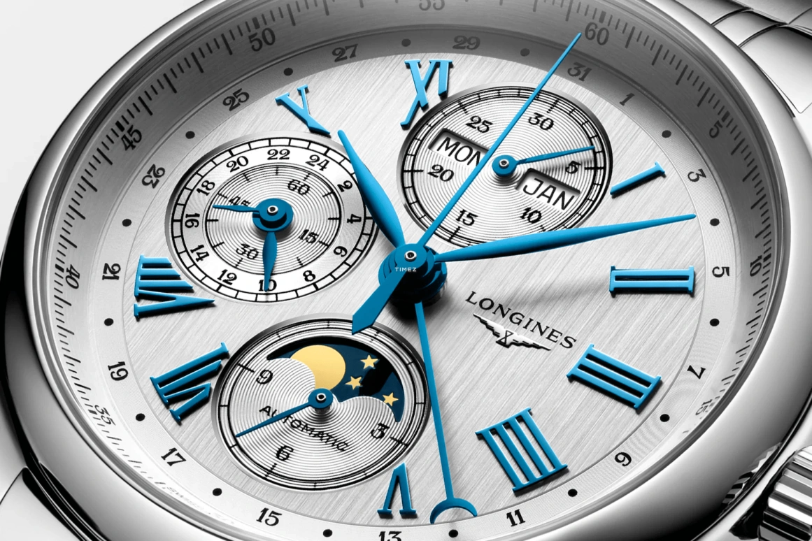 Longines,Master 42mm,42mm,Stainless Steel,Silver,Automatic,Chronograph,Moonphase,Month,Date,54hours,In-house Caliber,L2,L2.773.4.71.6