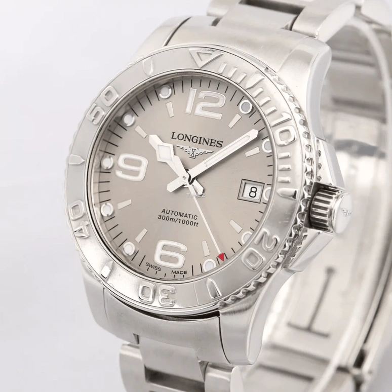 Longines,HydroConquest 39mm,39mm,Stainless Steel,Grey,Automatic,Day,38hours,L3,L3.664.4.76.6