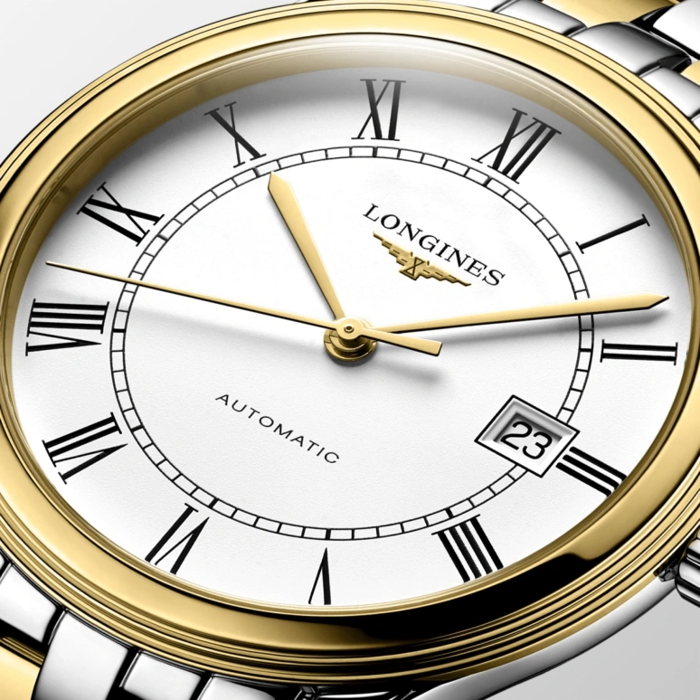 Longines,Flagship 40mm,40mm,Stainless Steel,White,Automatic,Date,64hours,L4,L4.984.3.21.7