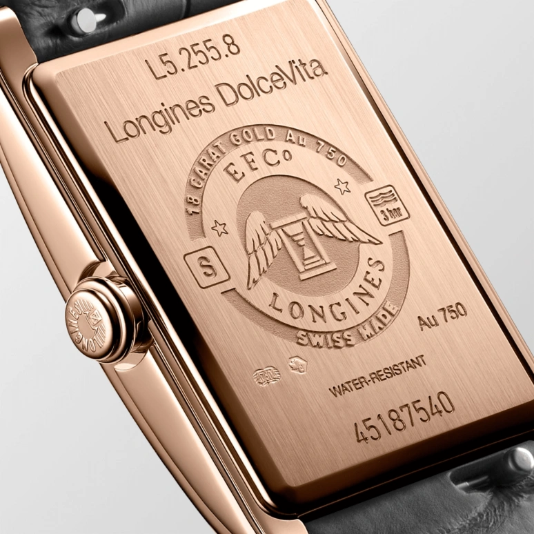 Longines,DolceVita 20.80mm,20.80mm,Pink Gold,Grey,Quartz,Day,26280hours,L5,L5.255.8.75.2