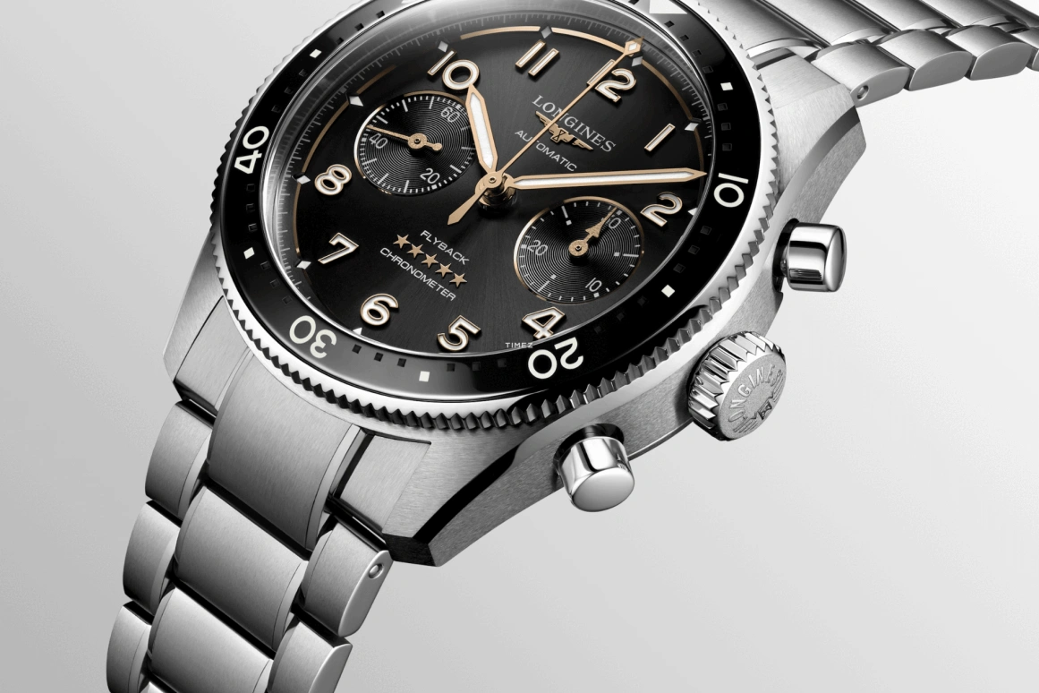 Longines,Spirit 42mm,42mm,Stainless Steel,Black,Automatic,Chronograph,Sapphire,L3,L3.821.4.53.6