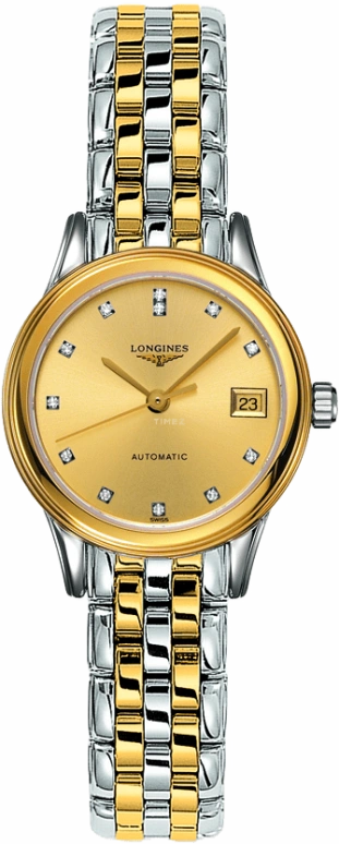 Longines,Flagship 26mm,26mm,Stainless Steel,Champagne,Automatic,Date,40hours,L4,L4.274.3.37.7