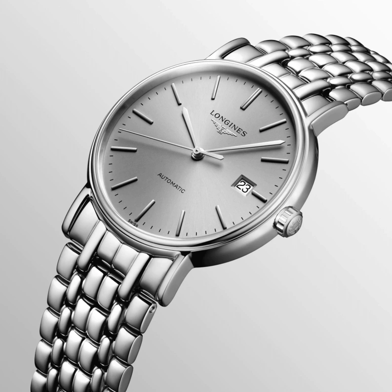 Longines,Presence 38.50mm,38.50mm,Stainless Steel,Silver,Automatic,Date,65hours,L4,L4.921.4.72.6