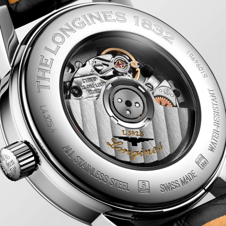 Longines,1832 30mm,30mm,Stainless Steel,Black,Automatic,Date,40hours,L4,L4.325.4.52.0