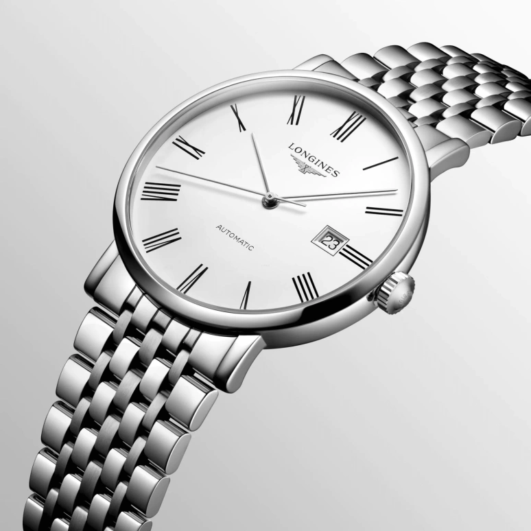 Longines,Elegant 41mm,41mm,Stainless Steel,White,Automatic,Date,64hours,L4,L4.911.4.11.6