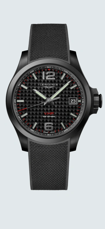 Longines,Conquest V.H.P. 41mm,41mm,Stainless Steel,Black,Quartz,Date,In-house Caliber,L3,L3.716.2.66.9