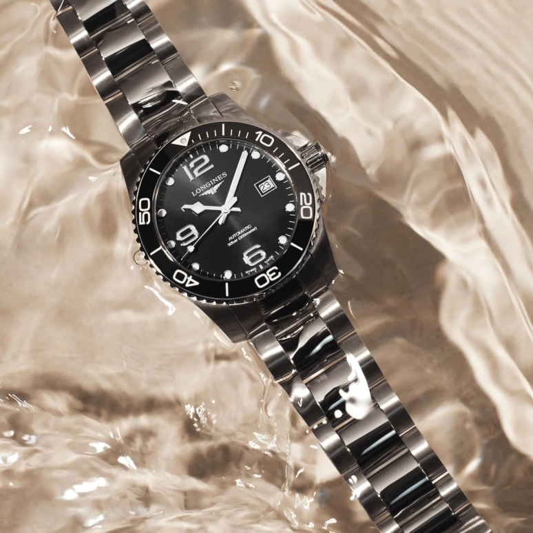 Longines,HydroConquest 39mm,39mm,Ceramic,Stainless Steel,Black,Automatic,Date,64hours,L3,L3.780.4.56.6