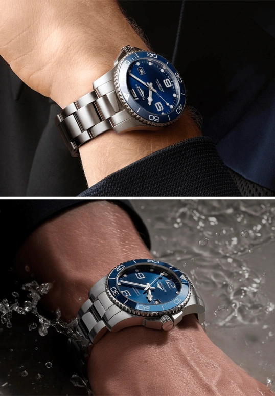 Longines,HydroConquest 43mm,43mm,Stainless Steel,Blue,Automatic,Date,65hours,L3,L3.782.4.96.6