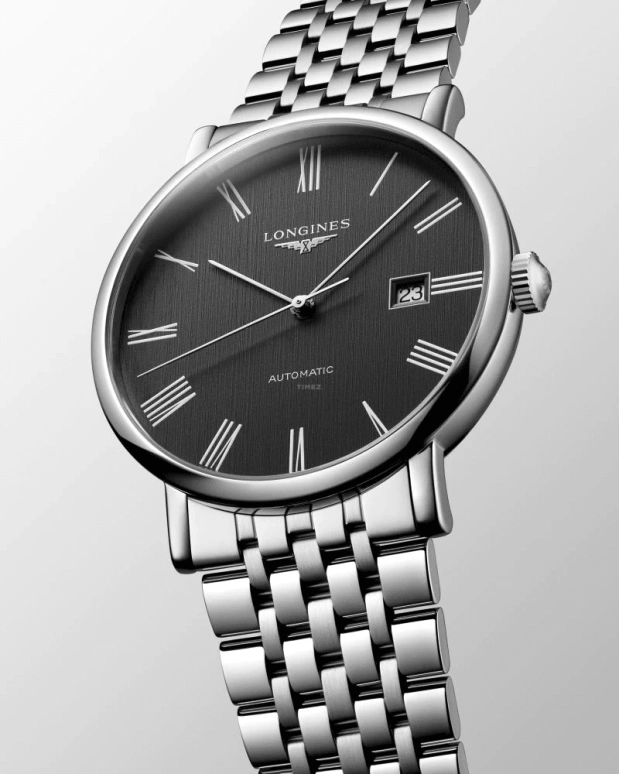 Longines,Elegant 41mm,41mm,Stainless Steel,Black,Automatic,Day,72hours,L4,L4.911.4.71.6