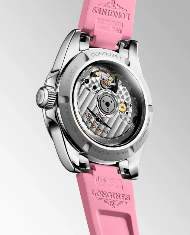 Longines,Sport 34mm,34mm,Stainless Steel,Pink,Automatic,Day,Anti-magnetic,L3,L3.430.4.99.9