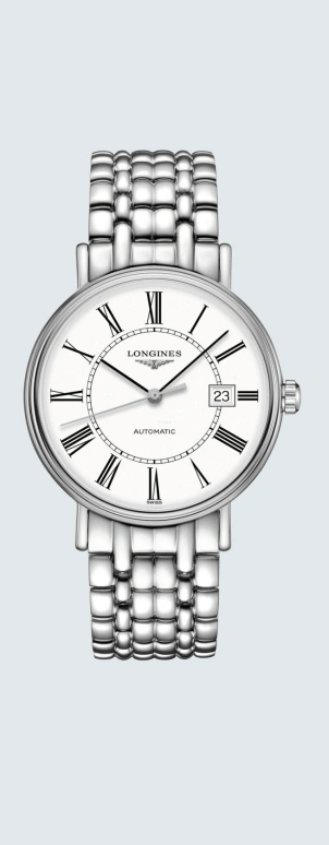 Longines,Presence 40mm,40mm,Stainless Steel,White,Automatic,Date,65hours,L4,L4.922.4.11.6