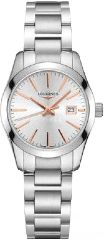 Longines,Conquest Classic 29.50mm,29.50mm,Stainless Steel,Silver,Quartz,Date,Jumping Minutes,L2,L2.286.4.72.6
